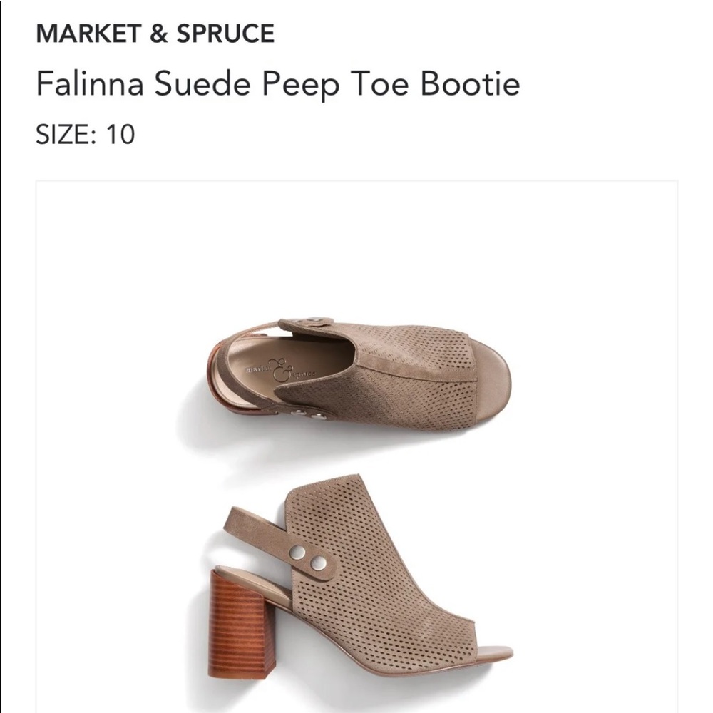 Market & Spruce suede peep toe bootie